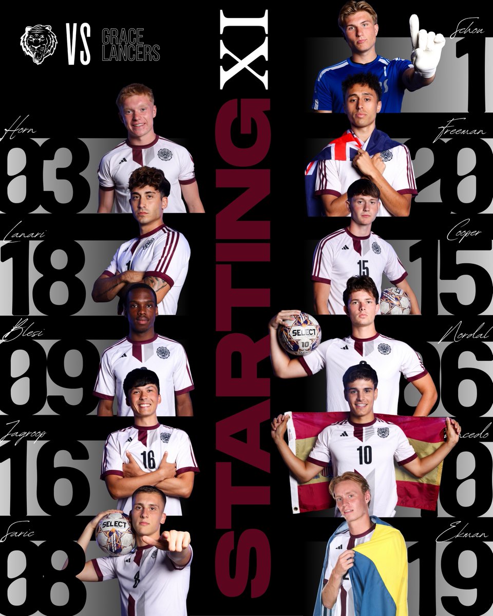 STARTING XI | Here are your starting Tigers for tonight’s NCCAA final!

📺 tinyurl.com/mt6n3u29
📊 tinyurl.com/cs9n3h76
#️⃣ #TigerUp