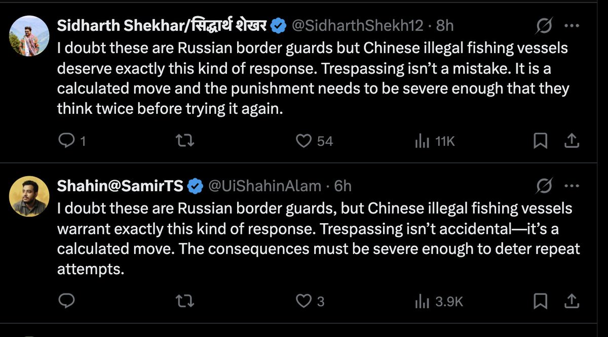 Impressionante. A Índia *e* Bangladesh estão muito preocupadas de forma semelhante; claramente, ambas provavelmente estã