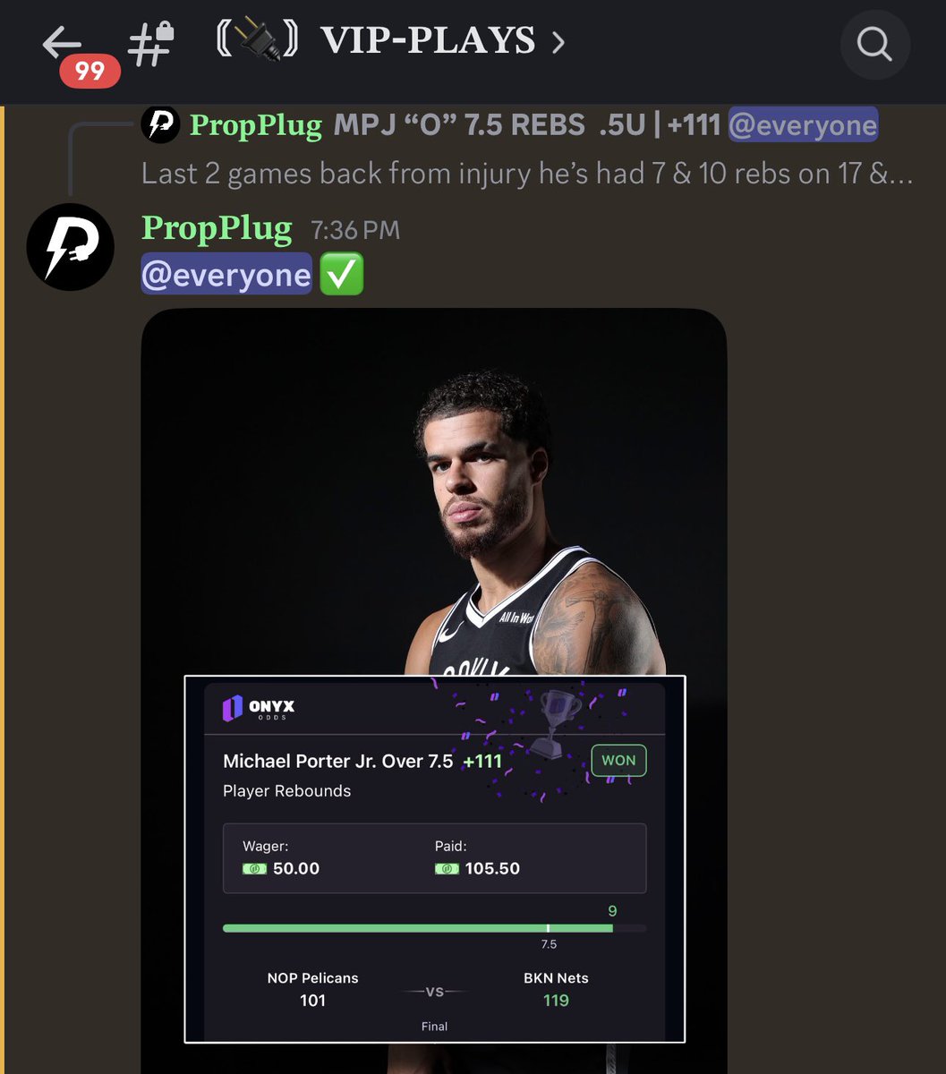 𝐌𝐏𝐉 “𝐎” 𝟕.𝟓 𝐑𝐄𝐁𝐒 ✅
#NetsWorld

(+110) on <a href="/OnyxOdds/">Onyx</a>

Trust the work. 

❤️‍🔥 𝐈𝐅 𝐓𝐀𝐈𝐋𝐄𝐃