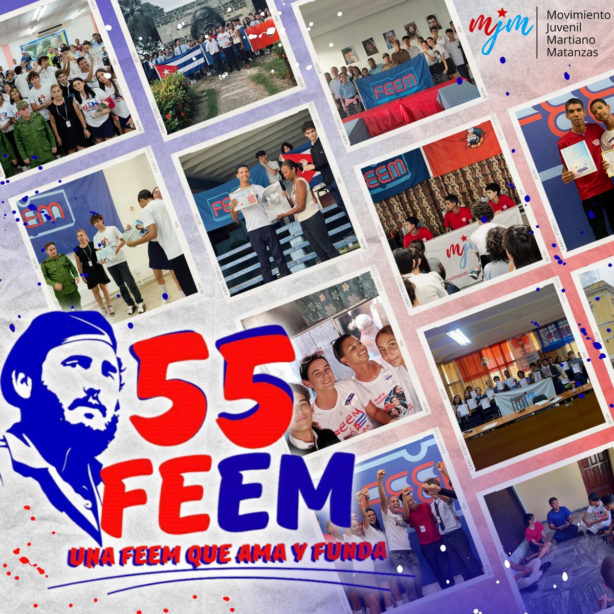MJMMatanzas's tweet photo. ✊️💙| ¡Feliz 55 aniversario #FEEMMatancera!
🌹 Hoy el #MJMMatanzas también está de fiesta, nuestra hermana organización arriba a otro glorioso año ⭐️ representando a la masa estudiantil de la enseñanza media.
❤️ ¡Siempre de la mano en cada tarea!
#UnaFEEMQueAmaYFunda https://t.co/JLu3AAtClS