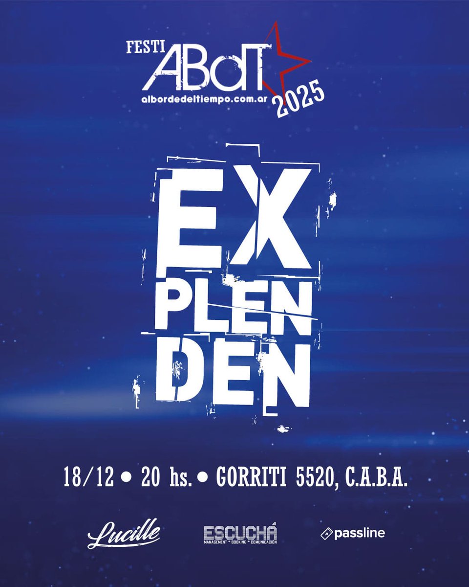 explenden's tweet photo. Ahora sí, nos vamos despidiendo de capital por este año, y muy felices de que sea en el festival de @albordedeltiempo 
Anoten: JUEVES 18 en @clublucille (Palermo) desde las 20 hs. acompañados de más artistas en formatos acústicos y eléctricos. 
¡Los esperamos! https://t.co/hiVakzh2eO