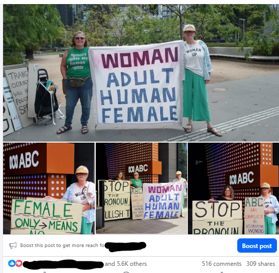 Kat4e4's tweet image. Was never about the turn out😊
Great response on site❤️ 
One tweet seen by over 12k so far
One fb post nearly 6k views, 300+ shares, 500+ comments so far👌

#SexMatters ♀️#RespectMySex #auspol
@abcnews #ACON #Bias @ABCmediawatch #ABC
#Media #BBC #XX #Solidarity #WomanWillSpeak