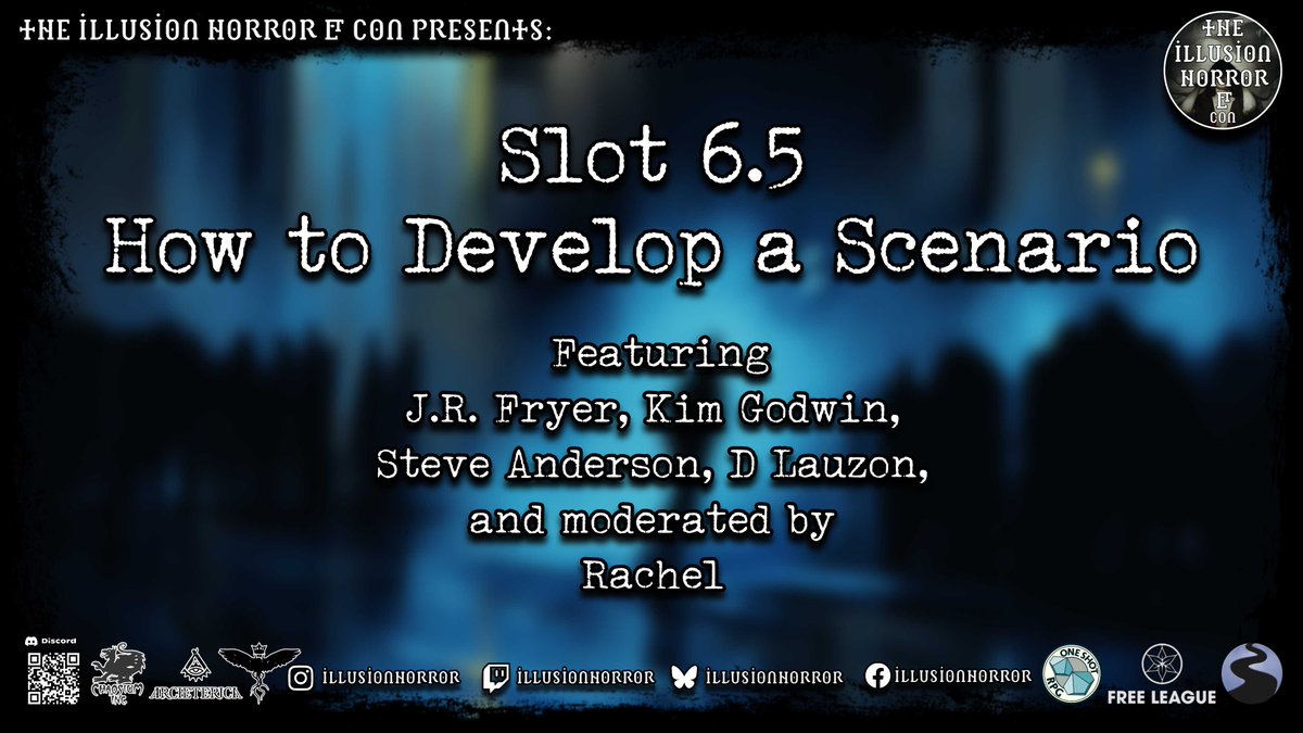 Today I will be going live with <a href="/IllusionHorror/">The Illusion Horror Convention</a> for the panel "How to Develop a Scenario" at 04:10 UTC | 23:10 EST. This is a great chance for any aspiring #ttrpg GMs and ST to pop in an pick our brains! youtube.com/live/0o3kKR486…
twitch.tv/illusionhorror
kick.com/illusionhorror