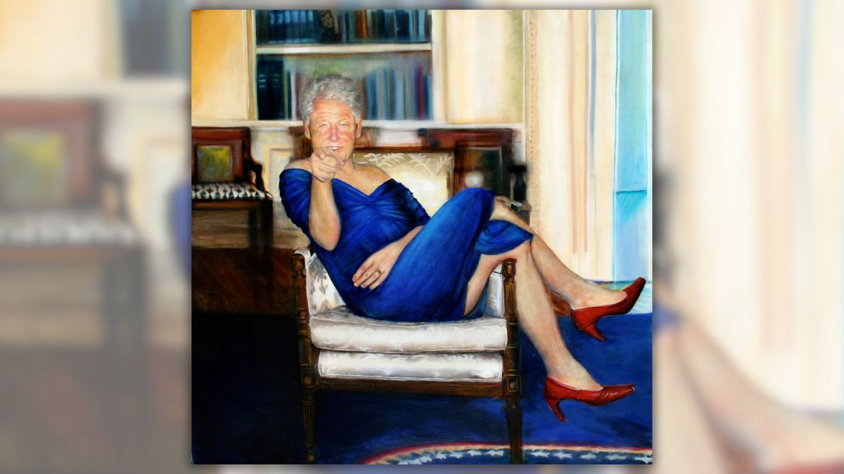 A real painting depicts Bill Clinton wearing a blue dress. But we couldn't verify that Epstein once hung it in his apartment because that rumor stemmed from unreliable tabloid reports. https://t.co/1cFePWb9jB A real painting depicts Bill Clinton wearing a blue dress. But we couldn't verify that Epstein once hung it in his apartment because that rumor stemmed from unreliable tabloid reports. https://t.co/1cFePWb9jB