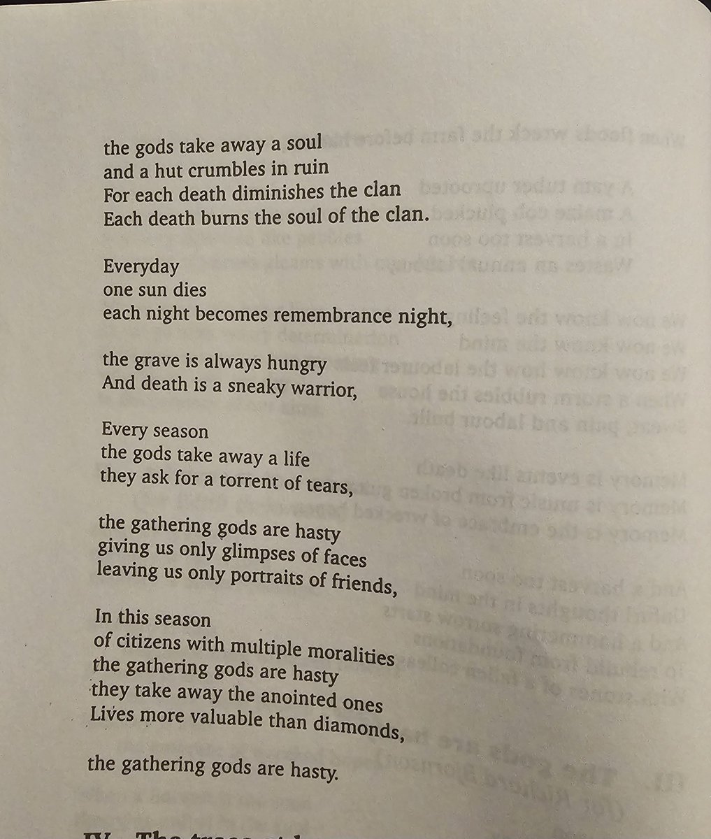 ChinuaEzenwa's tweet image. This is a poem by my father. I am revisiting it because it feels so real. "Every season the gods take away." He was one sun who was taken away from me. I miss him. It's from his Collection "The Voice of the Night Masquerade."