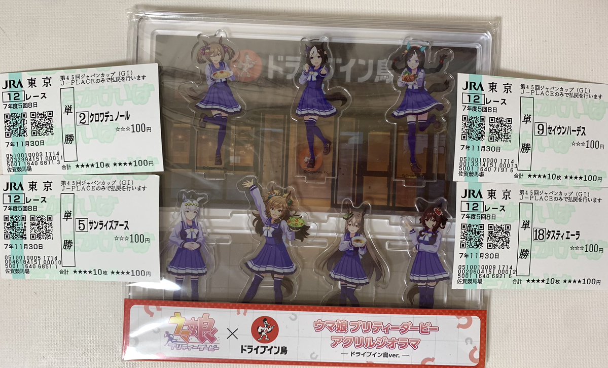 佐賀競馬場に行ったのがもう先週 折角だからとウマ娘関連で投票した