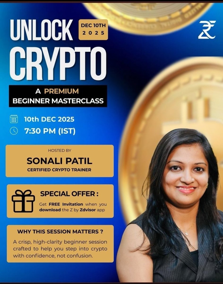 Crypto is becoming the biggest wealth opportunity of this decade. The only  difference between early winners and everyone else? They learnt before the  crowd. Join our Premium Crypto Masterclass on 10th Dec,