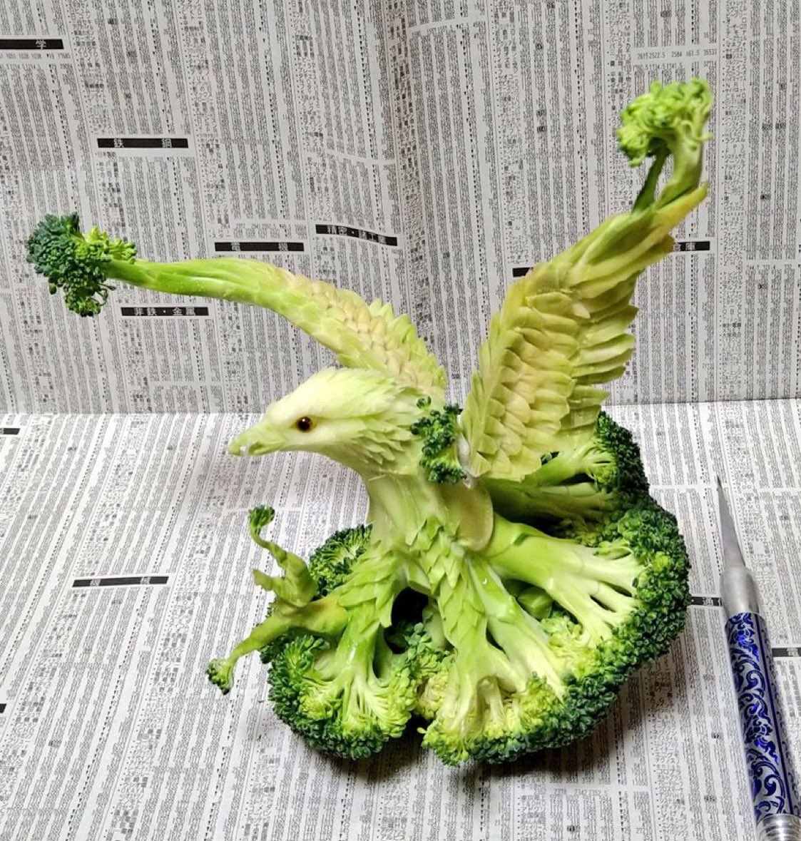 ブロッコリーで鷹
娘に「すごーい！」言われ
喜んでます