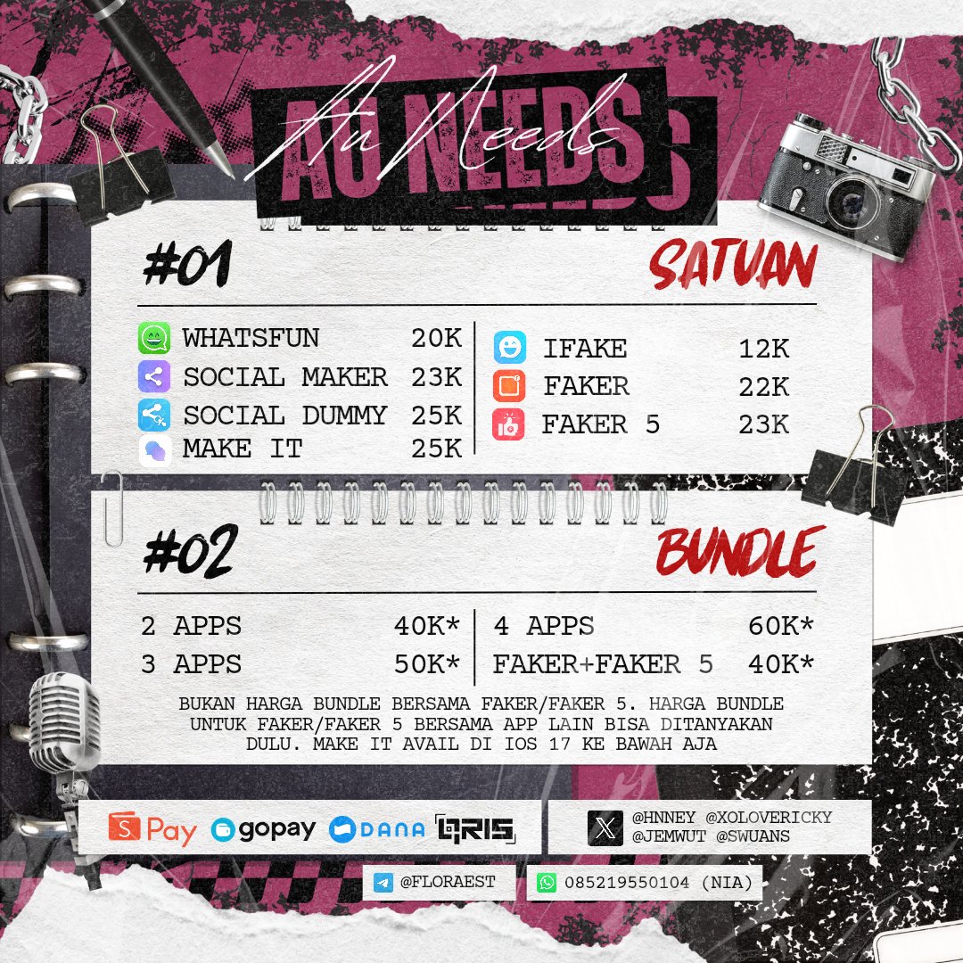 xolovericky's tweet image. Are you currently looking for AU needs such as : 

• Social Maker &amp;amp; Dummy
• Whatsfun
• Ifake
• Faker &amp;amp; Faker 5
• Make it (avail under iOS 17 only)

We are selling it with affordable price! Hit us on DM or Whatsapp! 💝

☎️ : tinyurl.com/wassap-nia (wa nia)