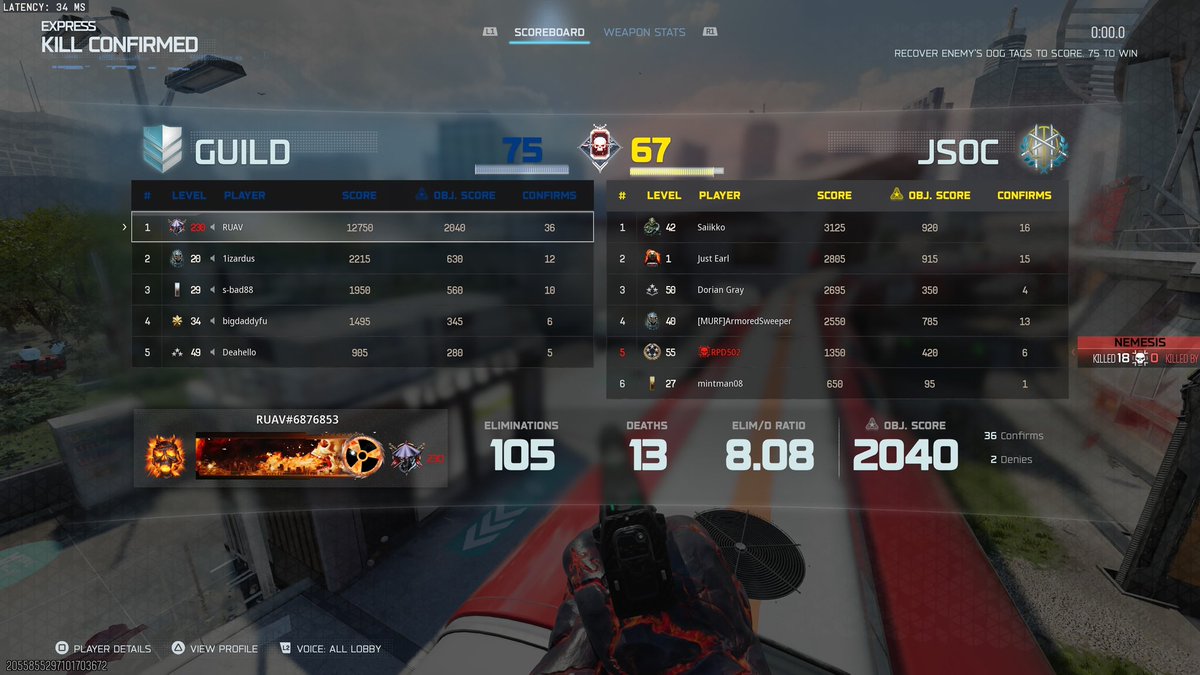 UAV_Tv's tweet image. 105 kills in Kill confirmed 😈 we live twitch.tv/ruav_