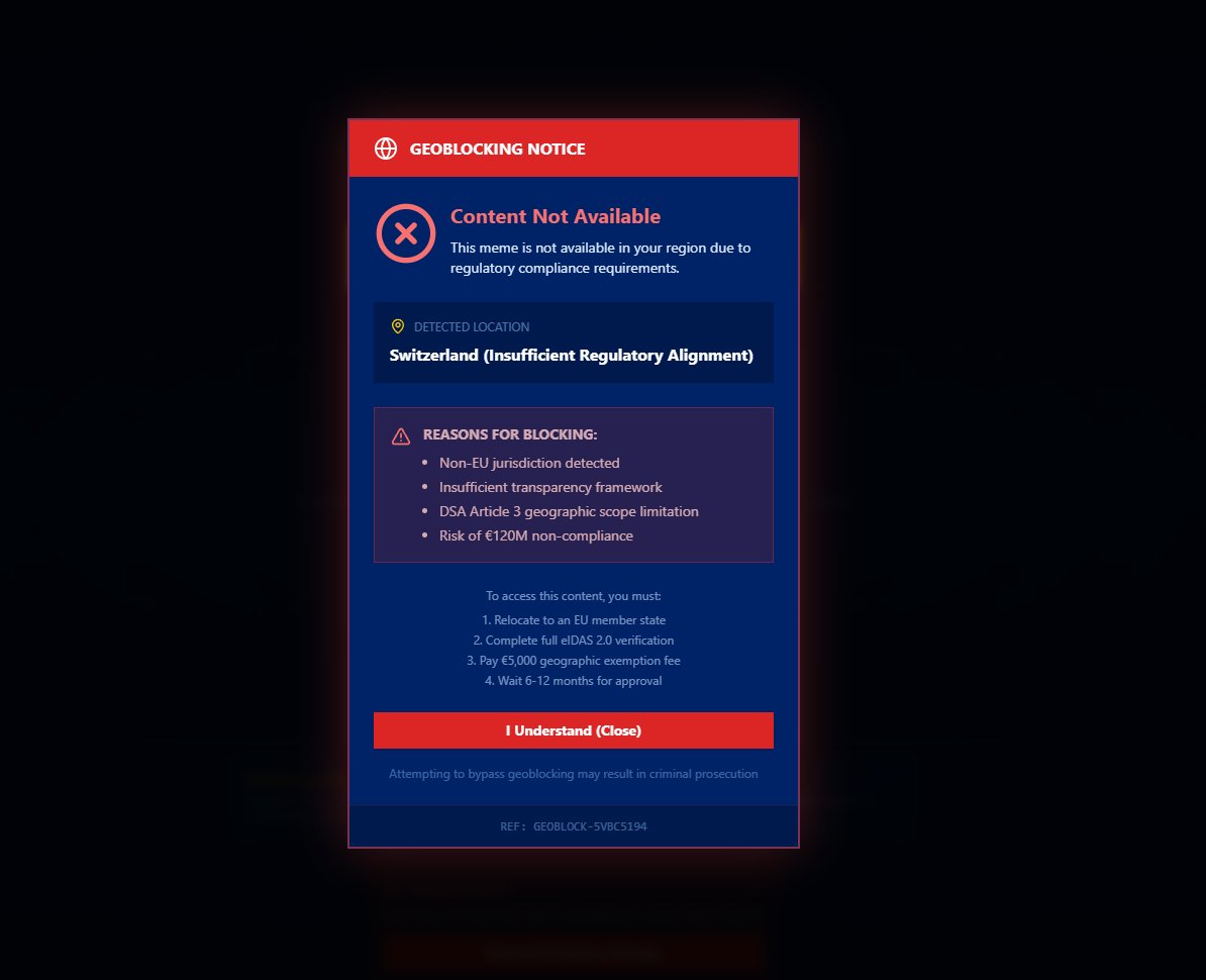 6GgqzYqYaF4Vq3SYYKjW4iAzuKAbTXckmZ8Z2Dbepump <a href="/toly/"></a>  EU is not kidding.... 
1984coin.eu