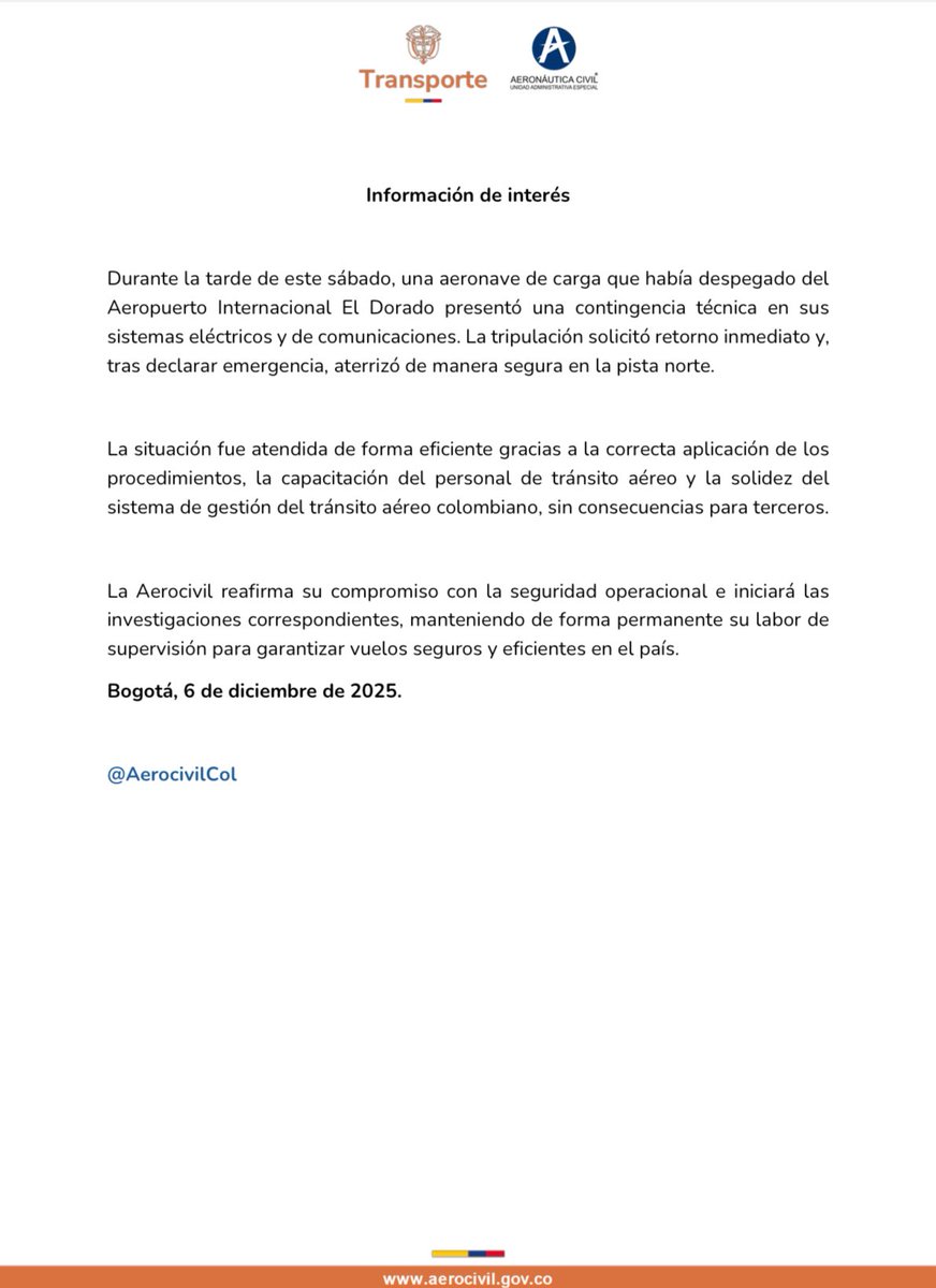 ¡Información de interés! Aeropuerto Internacional El Dorado 👇🏽