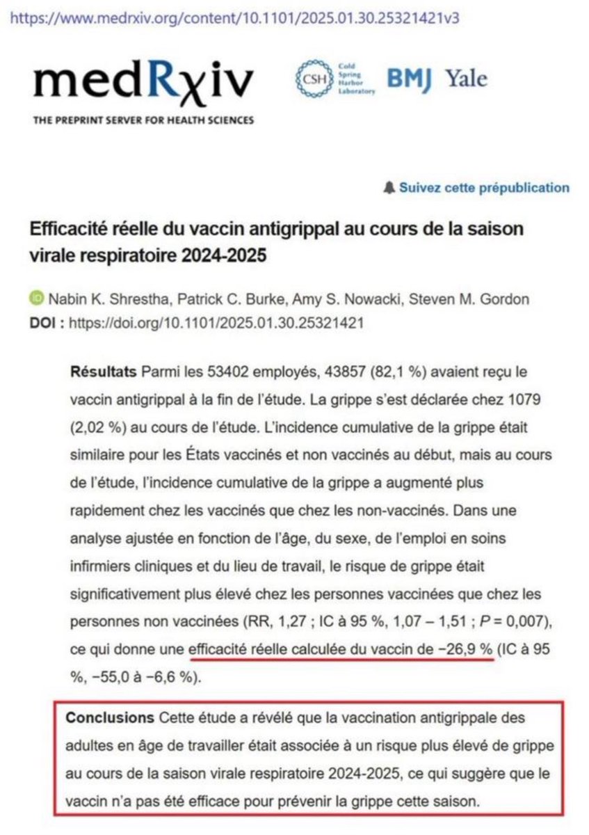 Ce vendeur commercial pharmaceutique, Mr Guedj, il est médecin?
Ce que publient les médecins au sujet de la vaccination contre la grippe
« Aucune efficacité »