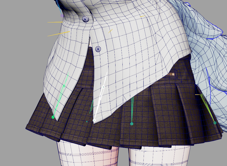 突然ですがずぼらウェイトTips!　#3DCG
こういう(1枚目)貫通を後から直したいな…ってとき。上半身はそのまま使いたいしボーン足してそこだけウェイト塗り足すのだるいじゃないっすか…