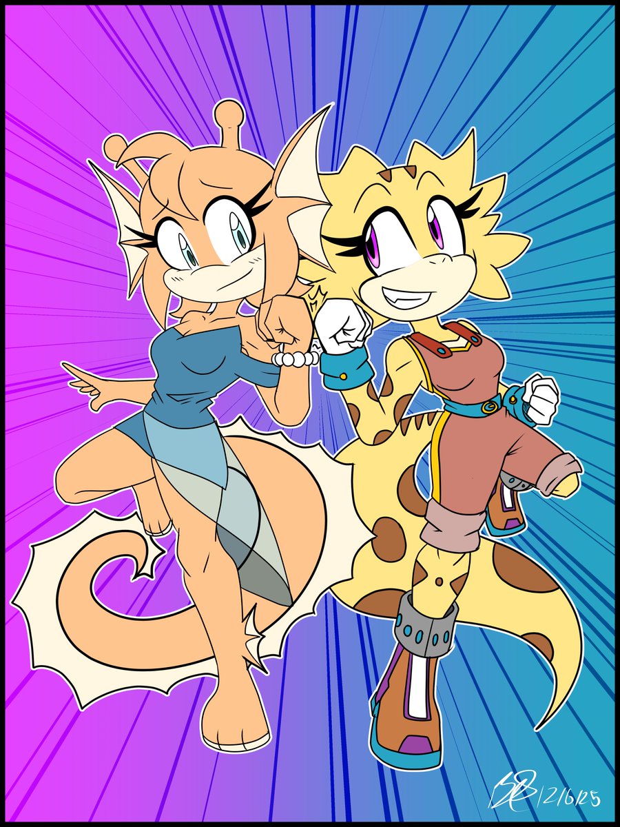 b1uewhirlwind's tweet photo. Drew this for my friend Jasmine since it's her birthday today! Featuring her Seahorse girl Nyx and my Gecko Gal Kiki having a good ol friendship fistbump! π
#Digitalart #Cute #Kikitheleopardgecko #OC https://t.co/EyOegbBuyE