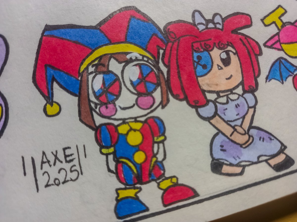 _AXESTREEM_'s tweet photo. This was a fun drawing to do💫. Especially since ep 7 is coming in a few :p 👀

#tadc #tadcragatha #tadcjax #tadcpomni #tadcgangle #tadckinger #tadczooble #fanart #drawing #traditionalart #glitch #art https://t.co/8WBRhHmzoC