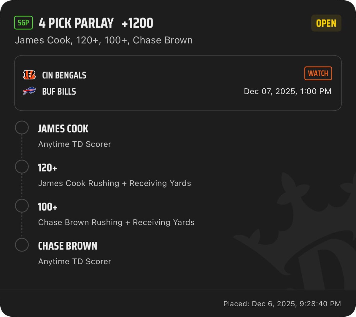 KBets01's tweet photo. Found a great line for NFL Sunday
Chase Brown’s Line for Rush and Rec Yards is sitting at 74.5 and he’s smashed that 5 games in a row. 
Going to parlay that with James Cook against a terrible Bengals Run Defense
#NFL #NFLSunday #nflbets #BettingX #bettingtwitter #BettingPicks https://t.co/WREE3IRjCa