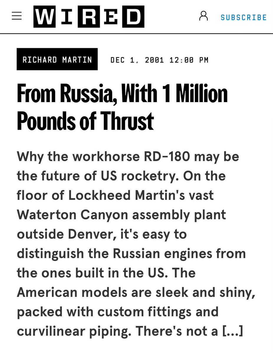 Eso se llama RD-180. $20 millones/unidad.
Ya hemos hablado de esto. Los soviéticos llevaron el paradigma de la "baratur
