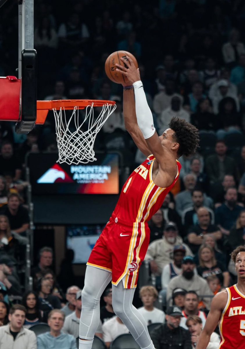 JALEN JOHNSON OVER THE LAST FIVE GAMES:

30.0 PPG
13.8 RPG
10.8 APG
50.0% FG
43.8% 3P
39.7 MPG

MVP NUMBERS.