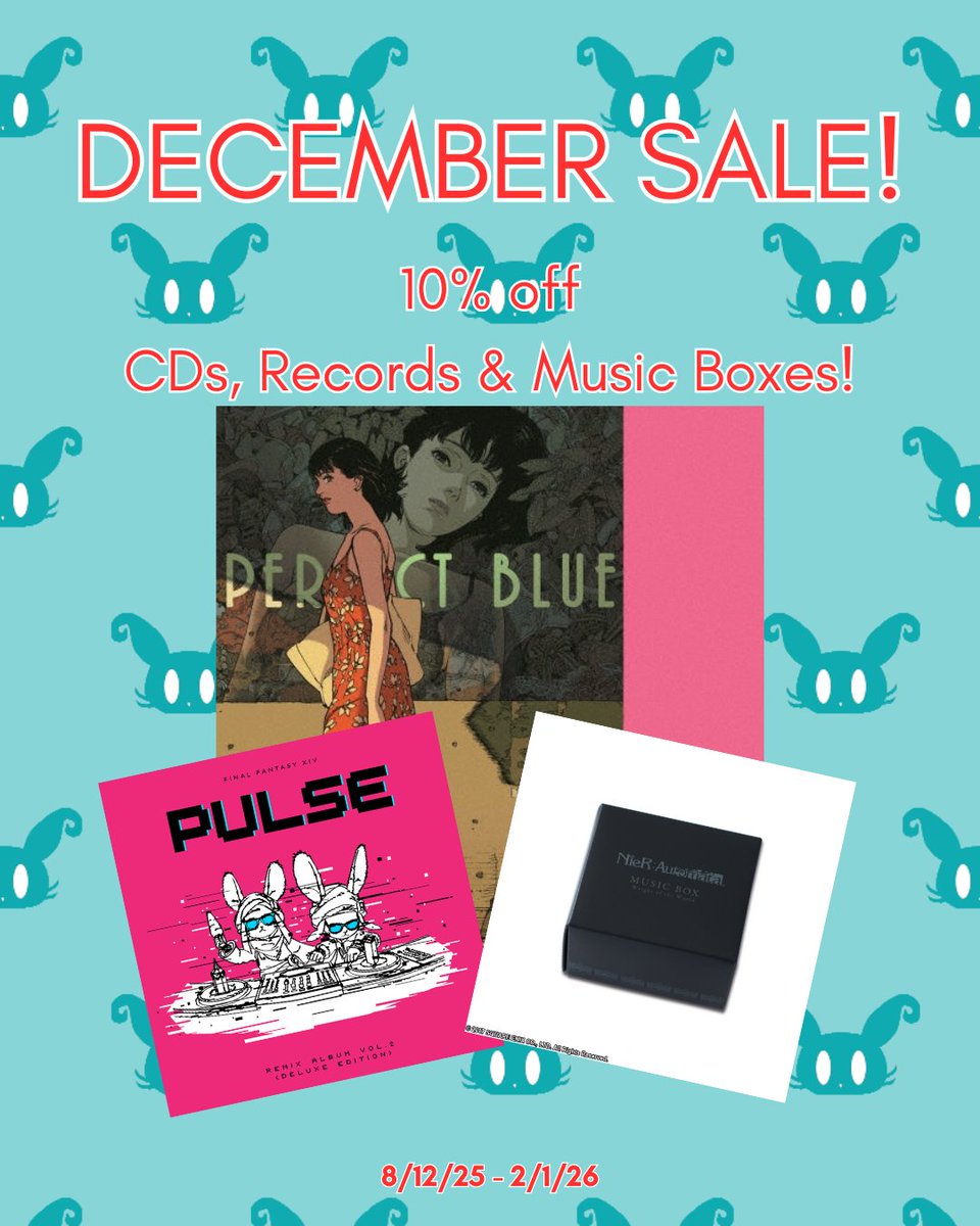 🎉【SALE】🎉
Week two of our weekly sales is 10% off our music products!
Our weekly sales are also all additive so those action figures are still discounted...😎

Add to your collection and enjoy the tunes from your favourite game or anime!🎶