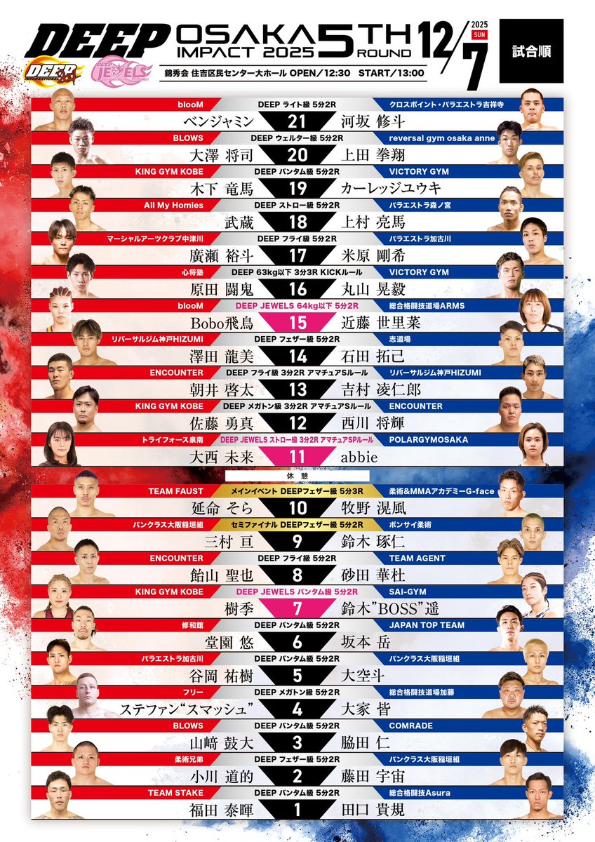 本日13時から開催のDEEP大阪大会DEEPメンバーシップとツイキャスで配信！
deep2001.com/deep-osaka-imp…