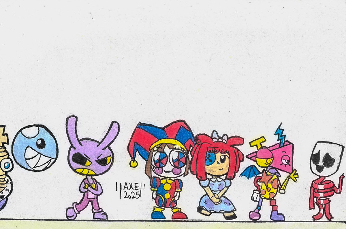_AXESTREEM_'s tweet photo. TADC crew scaned 
#tadc #tadcragatha #tadcjax #tadcpomni #tadcgangle #tadcbubble #tadckinger #tadczooble #fanart #drawing #traditionalart #glitch #art https://t.co/tfQ8P3r38P