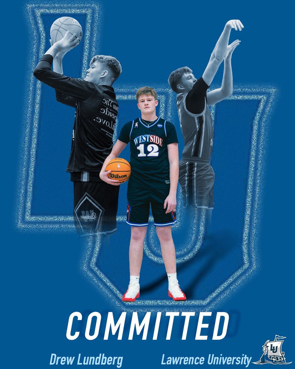 I am beyond blessed to announce that I will be committing to Lawerence University 💙🤍 thank you to all my coaches, trainers, teammates and family for believing in me! <a href="/AuroraWestBBall/">West Aurora Boys Basketball</a> <a href="/M14Hoops_Boys/">Team M-XIV Boys</a> <a href="/LUVikingsMBB/">Lawrence Men’s Basketball</a>