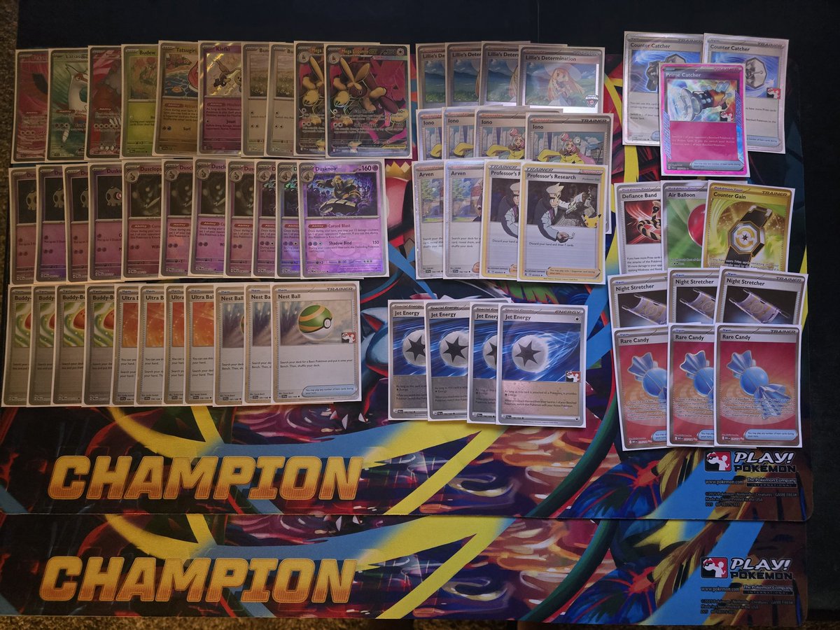 Won another Cup with Dusknoir and friends. Hopping this time WITH the bunny. 

R1: ZardOwls (WW)
R2: ZardOwls (WW)
R3: JolDengo (WLT)
R4: Pult/Tera/Greninja (WLW)
R5: Scooped to Dengo for good matchup in T4

T4: JolDengo (WLW)
T2: ZardOwls (WLW) 

Dodged so many PultNoir. 😂
