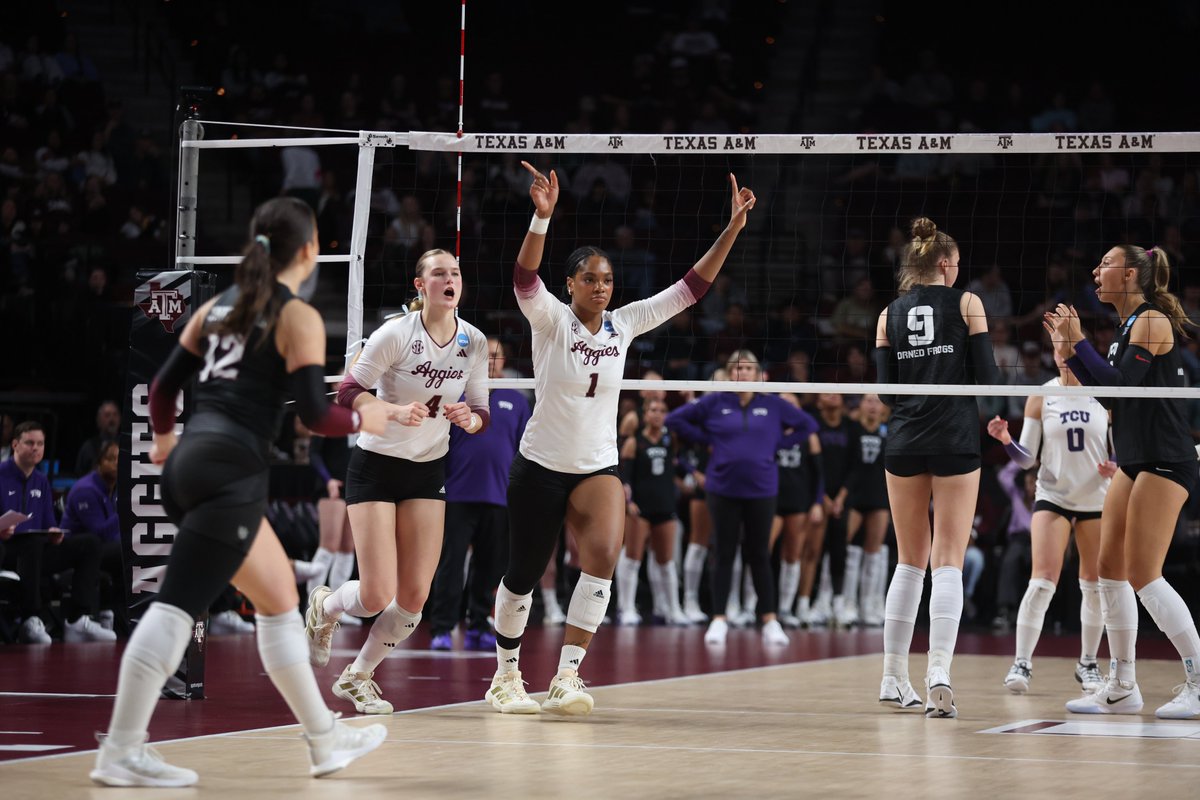 12thMan's tweet photo. NOT. IN. OUR. HOUSE.

@AggieVolleyball fights off six set points to advance to their second straight Sweet Sixteen 👍 https://t.co/j9lzn7P5dm