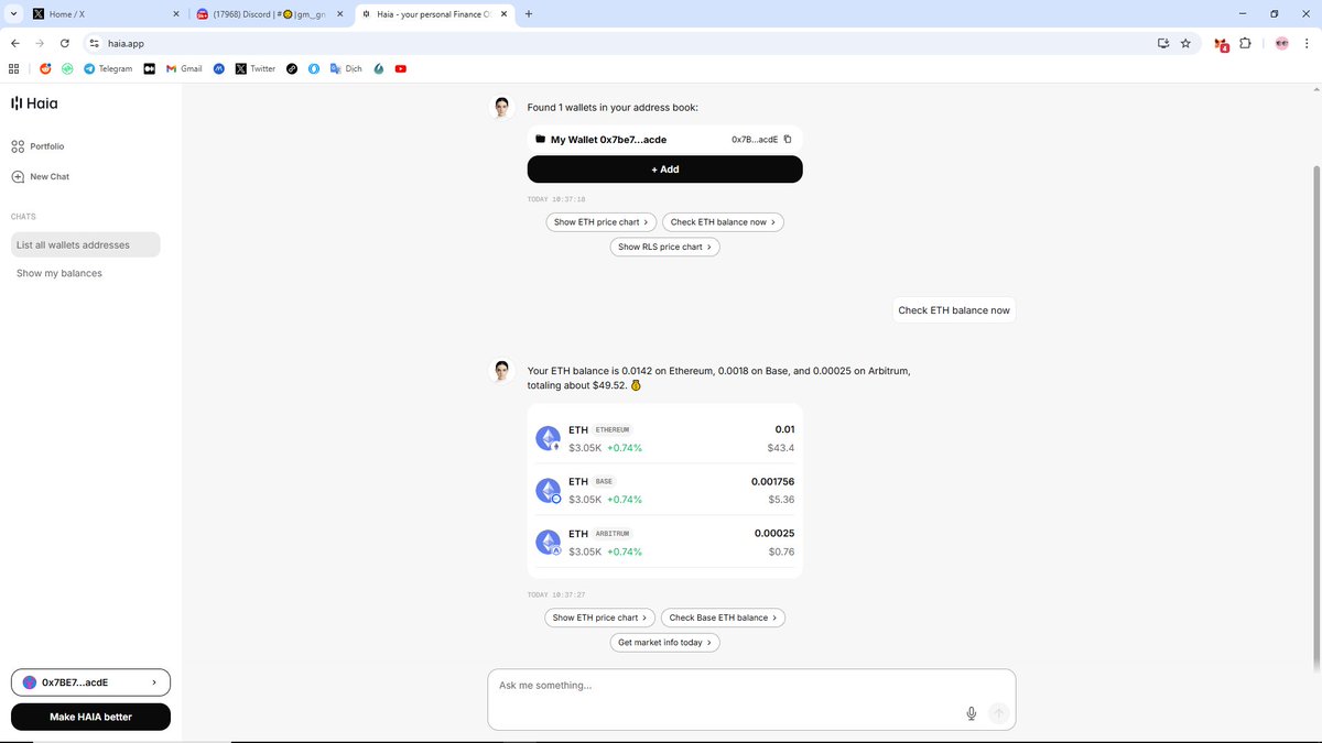 Check ETH balance now in wallet in Haia app
<a href="/haia_os/">Haia OS</a> @haust_network #HaiaLaunch