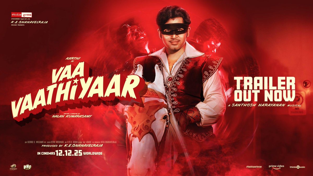 NALAN.... The OG of Dark Humour is Back ... This time with a Fantasy Masala!!   👏👏👌👌

youtu.be/BcZJhA2baZc?si…

#VaaVaathiyaar from Dec 12th... Can't wait for this Blast 💥 

#NalanKumarasamy <a href="/Karthi_Offl/">Karthi</a> <a href="/Music_Santhosh/">Santhosh Narayanan</a> <a href="/StudioGreen2/">Studio Green</a> &amp; whole team... 👍👍