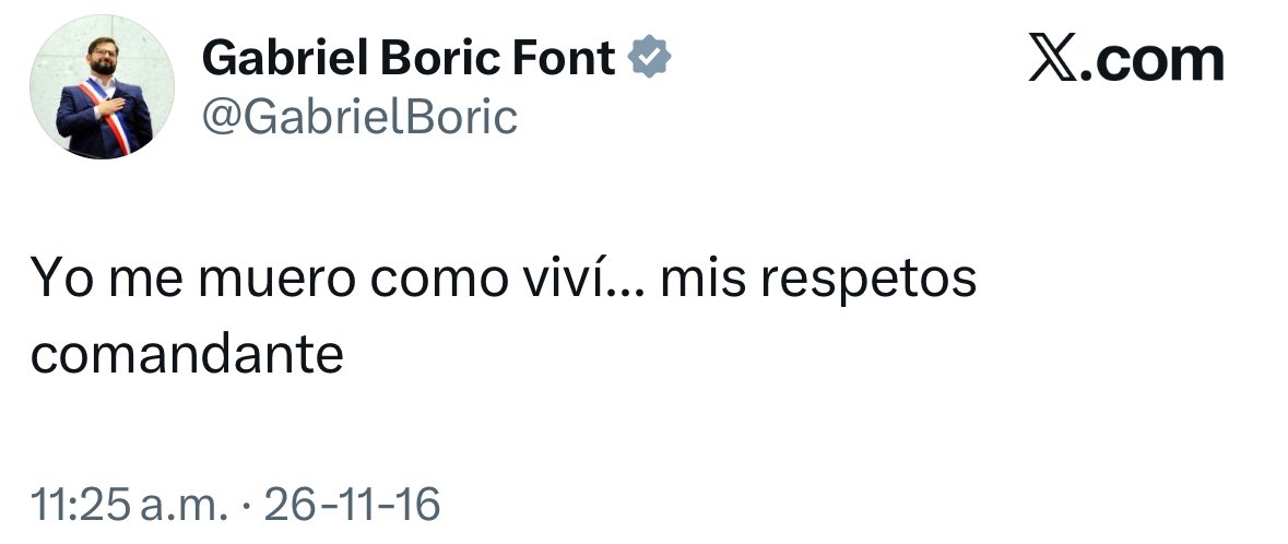 Dile que tu ídolo es el wn que lo hizo escapar de su país dejando su familia atrás.