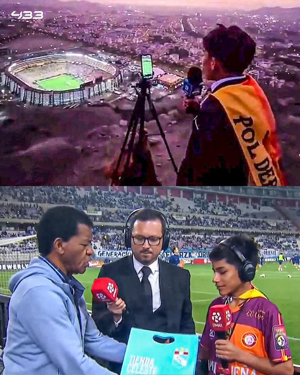 From hills to stadiums 🏟️👏 The resilience of this 15yo Peruvian football enthusiast! 🌟 Travelling 18hrs to Lima to catch the Libertadores final &amp; now he's commentating in the Peruvian league 🤯. Fast forward, he's got tix to watch Real Madrid vs Man City in the Champions League