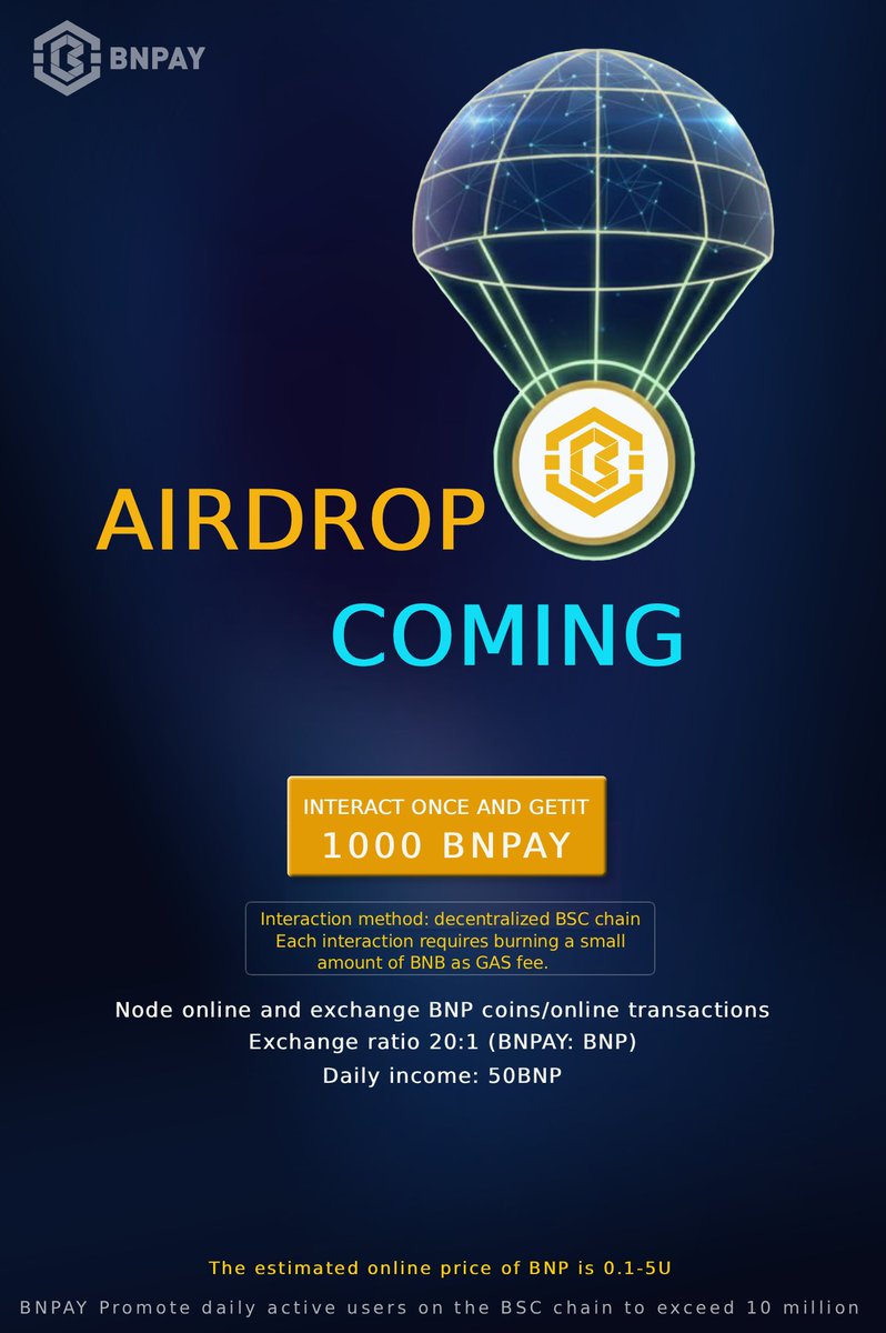 BNpay_global's tweet photo. 🚀 BNPAY has more than 60,000 global users!
Airdrop momentum continues to gain momentum 🔥
Just complete one interaction to claim 1000 BNPAY.
⏳ The airdrop event is limited-time-this is a real benefit for early supporters,
Official token airdrop address: https://t.co/NGzcMT32nU https://t.co/PkHvX6QiRw