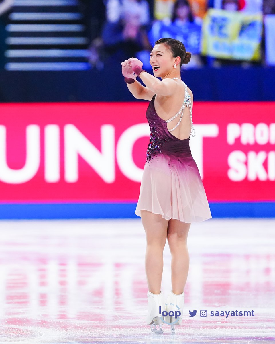 A wonderful redemption free skate for Kaori Sakamoto 🇯🇵 who leaps from a 5th to 1st to a bronze medal finish 🥉 She score a total of 218.80 points 💗