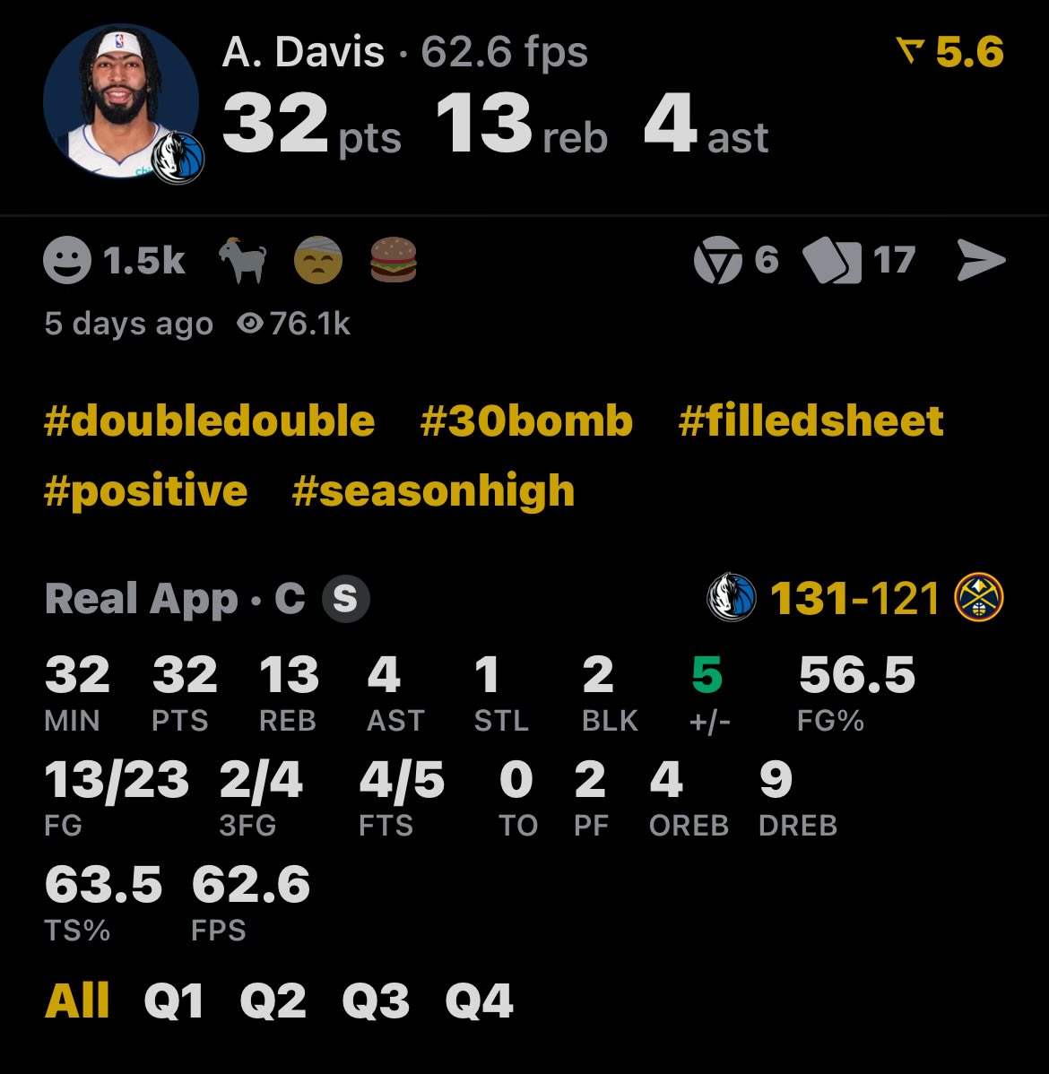 Helped us secure the 2nd seed, owning the Rockets and Nuggets while losing to us 

Ily forever goat <a href="/AntDavis23/">Anthony Davis</a> 😭❤️