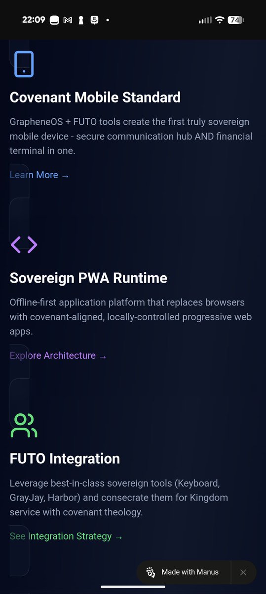 SovereignSent's tweet photo. Working on Covenant-based digital architecture for parallel infrastructure...
Crypto supposed to be a solution for Sovereign money but all warnings so far are not to use crypto on your phone...
this doesn't make sense to me...
#NationOS #CovenantStack #CoFi #PulseChain https://t.co/EXXoFWCKz0