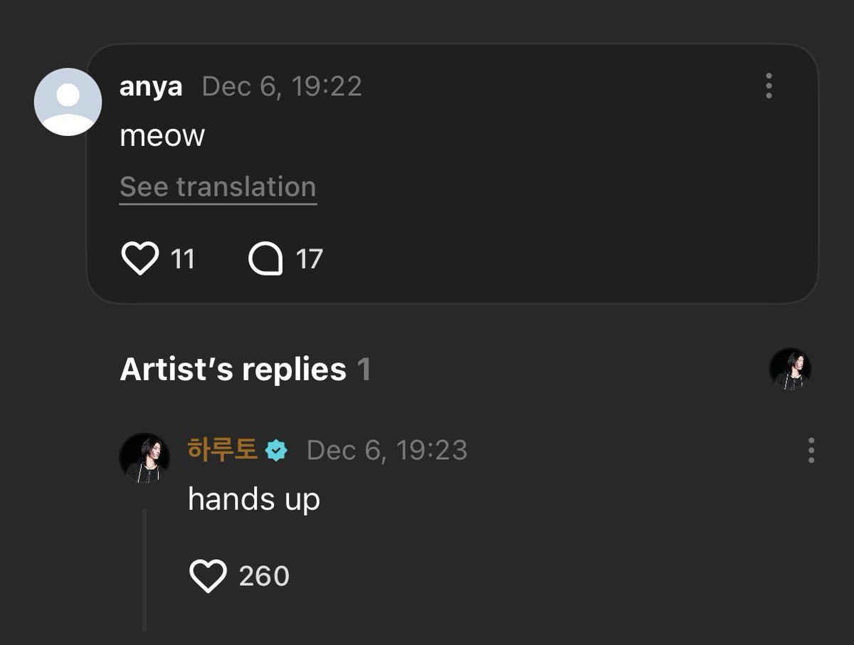 not haruto replied to fans by saying hands up for meovv 😭😭😭 lmfao this kid