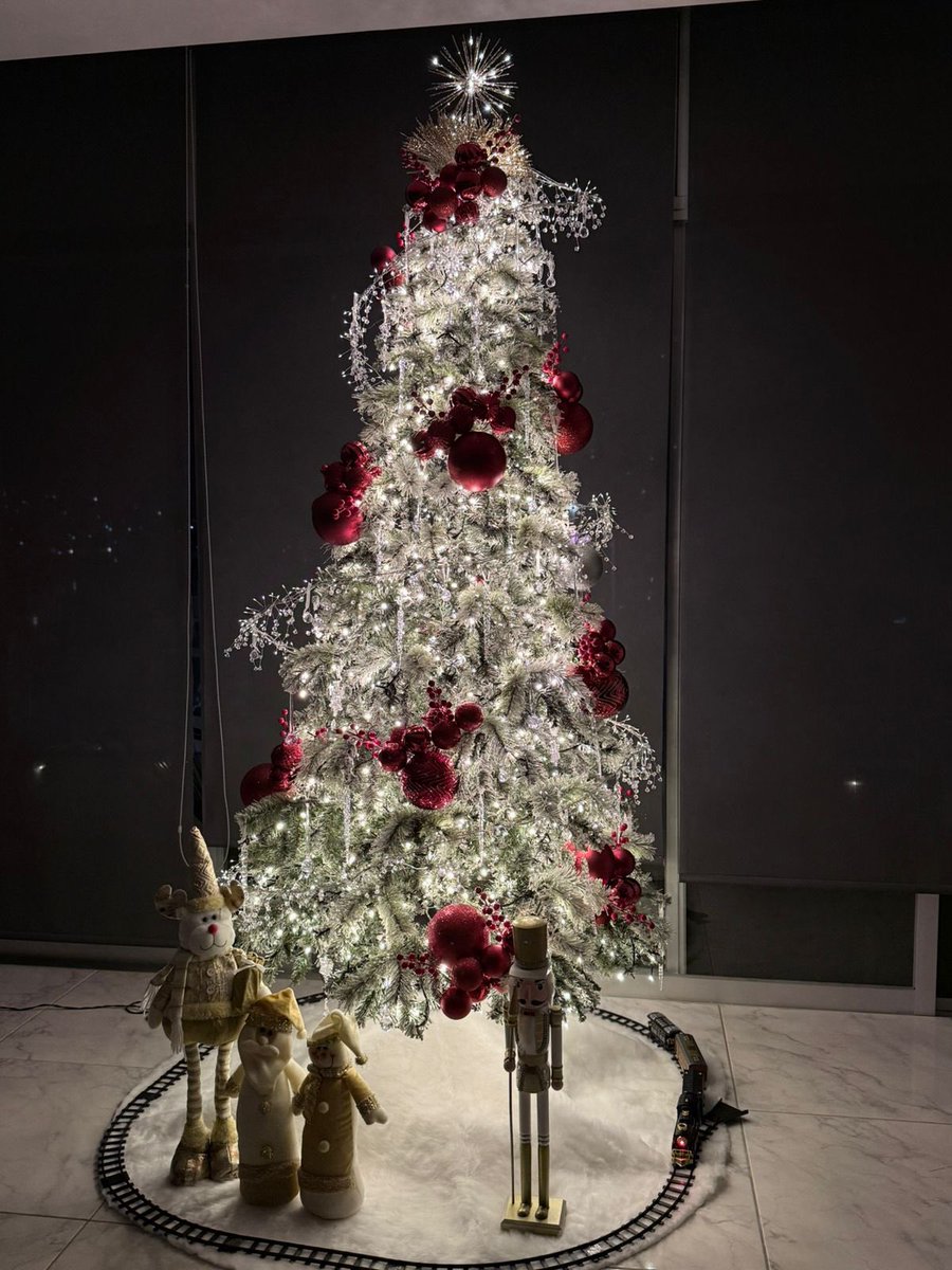 Mi segundo árbol de Navidad, mi primer trenecito🎄🤩 
Mi niña interior está taaan feliz. 
Cada que veo mi arbolito me emociono mucho.