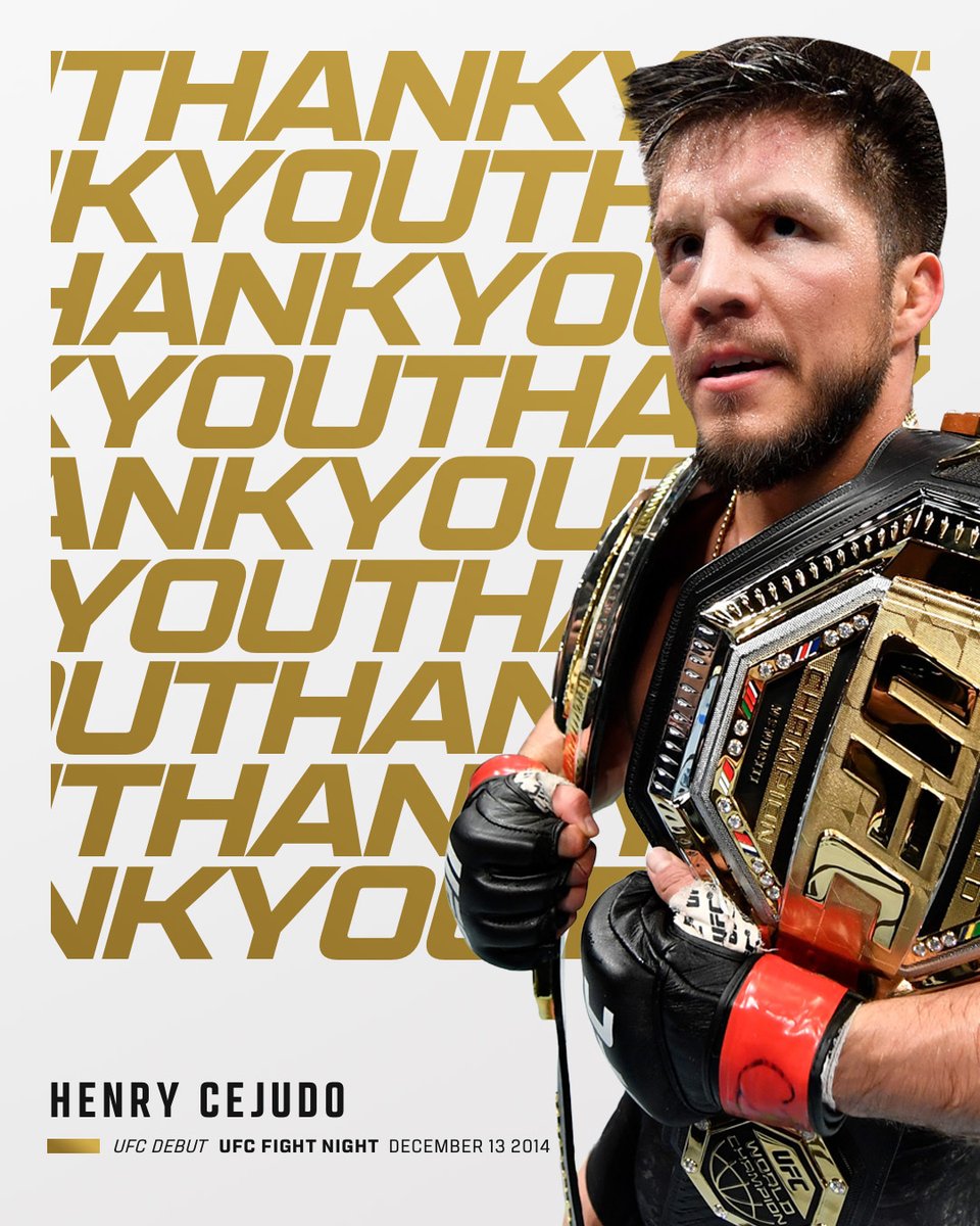 ufc's tweet image. A true legend of combat sports 🥇🏆🏆

Thank you for everything, @HenryCejudo!!