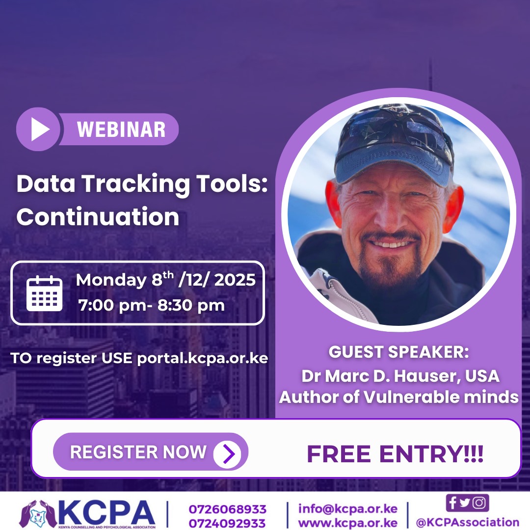 KCPAssociation's tweet image. Don’t miss our FREE webinar on Data Tracking Tools with Dr. Marc D. Hauser (Author of &quot;Vulnerable Minds&quot;)!
🗓️ Monday, 8th Dec 2025 | 7 PM
🔗 Register: portal.kcpa.or.ke

#KCPA #FreeWebinar #DataTools #kenya