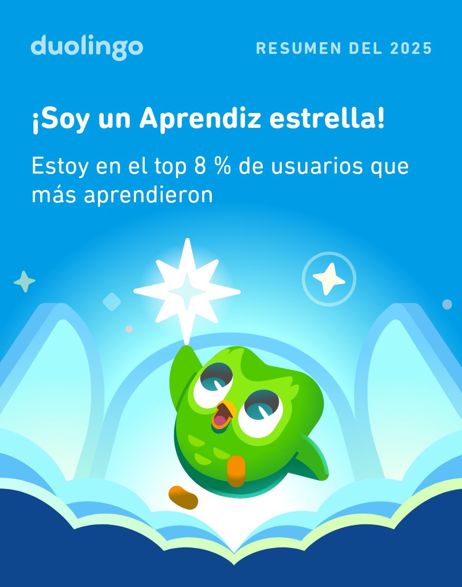 mfrb96's tweet photo. ¡Miren cuánto aprendí en Duolingo este 2025! ¿Qué tal ustedes? #Duolingo365 https://t.co/rziGlD6PxZ