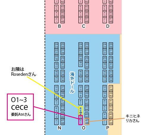 12/14の東京アイドール参加します🎀
ブースO1〜3 『cece』
MDD、kumukukuの旅立ちのドレス
委託でAtriさん<a href="/awonori8823/">Atri あをのり 土日祝はお休み</a> （kumukuku、シュガリーちゃん）
の予定です。
詳細はこちらのポストのツリーにつなげます。

#アイドール東京
#アイドール75
