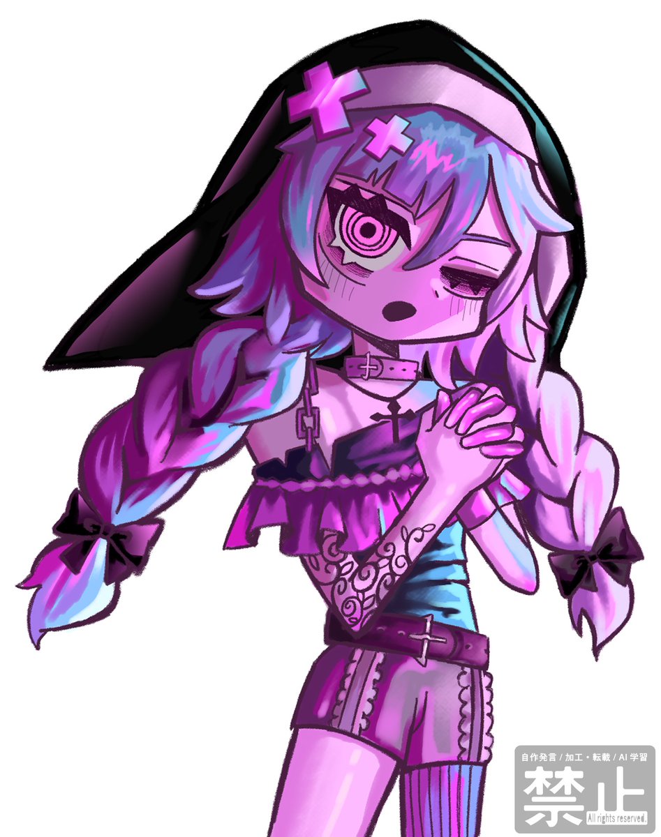 💜🩷
 #イラスト