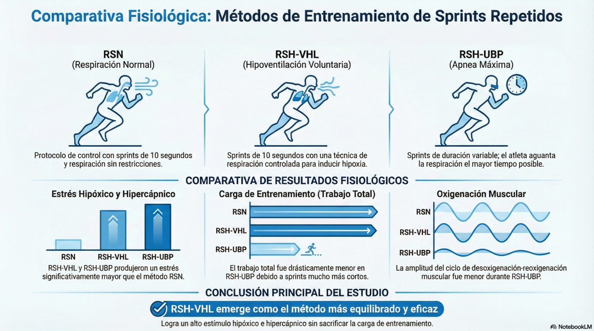 RESPUESTAS FISIOLÓGICAS AL ENTRENAMIENTO DE ESPRINT EN APNEA Comparar hipoventilación y apnea máxima durante sprints revela que ambas inducen hipoxemia e hipercapnia superiores a la respiración normal, pero la apnea reduce la carga total de trabajo y la oscilación muscular de