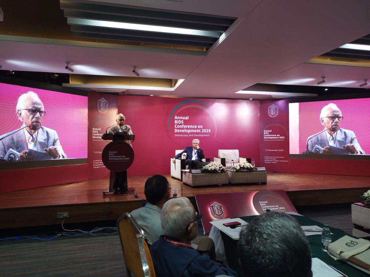 bidsorgbd's tweet photo. ABCD 2025 is on the go!
Professor Wahiduddin Mahmud, the Hon'ble Adviser, Planning Ministry talks about Bangladesh's disposition on Democracy and Development and what is hindering our growth.
Join us: https://t.co/8ZTlPES3pz 
#ABCD2025 #DemocracyandDevelopment #BIDS https://t.co/38gz2oQ2lk
