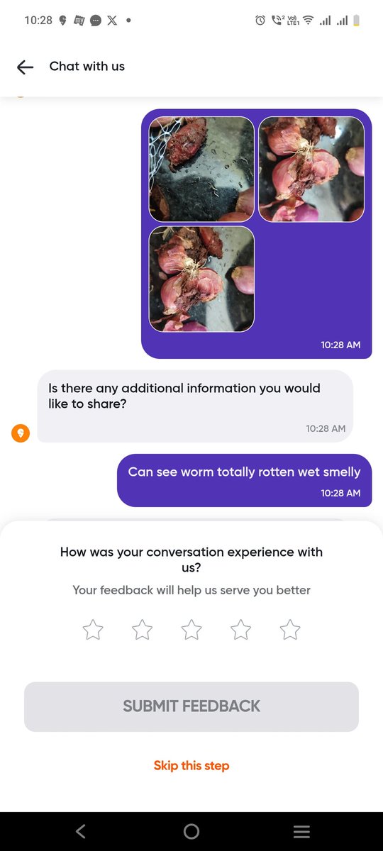 ela_cena's tweet photo. @SwiggyInstamart totally very bad experience.I have ordered small onion and I received rotten small onion and on top of it I can see 10 -15 worms .When reporting they are closing the conversation https://t.co/eg7CpPK1Qw