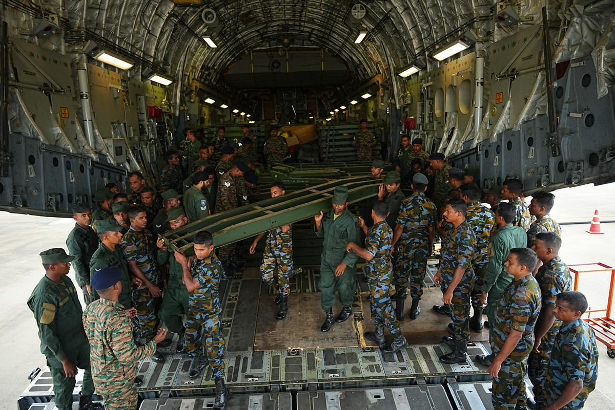 SriLankaTweet's tweet photo. Operation Sagar Bandhu, India’s support continues

🇮🇳🇱🇰

The 4th Indian Air Force C-17 🛬 has touched down in Colombo, carrying 55 tonnes of Bailey Bridge stores, a JCB, and 13 Engineer Corps personnel to aid ongoing relief and reconstruction efforts in Sri Lanka.

Grateful for the steadfast friendship and solidarity. 🙏🇱🇰🇮🇳
@IAF_MCC @IndiainSL