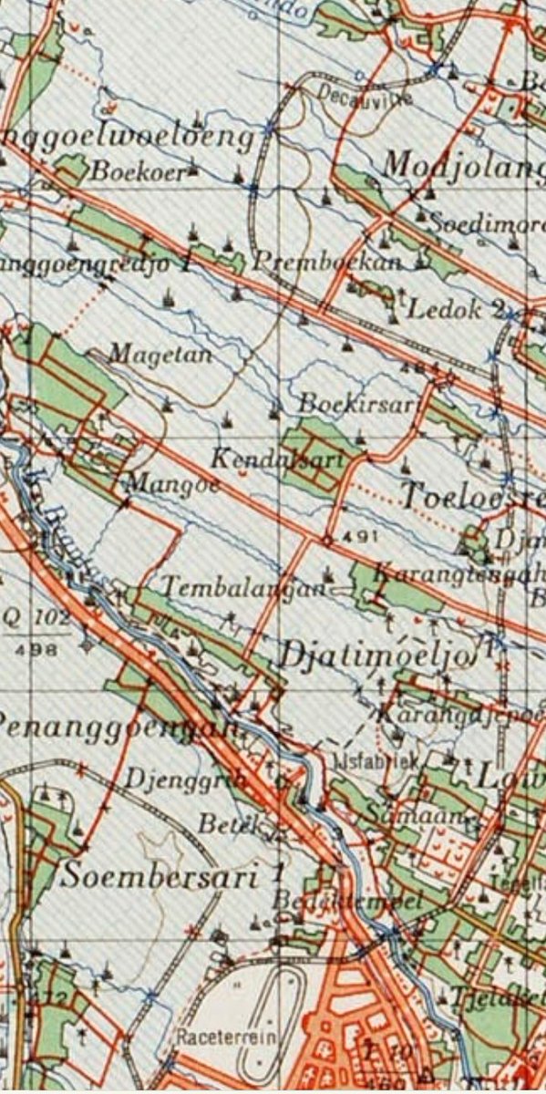 <a href="/gowalking_id/">Go Walking</a> Kawasan Malang sebenarnya luas. Tapi jika dibatasi kawasan Kota Malang saja, banyak lahan dialihfungsikan sejak 1980an. Dalam peta 1938 ini terlihat bagaimana Kota Malang sebelum ada kawasan Sukarno-Hatta yang nge-hit itu. Masih banyak sawah &amp; hutan bambu. ubl.webattach.nl/cgi-bin/iipvie…