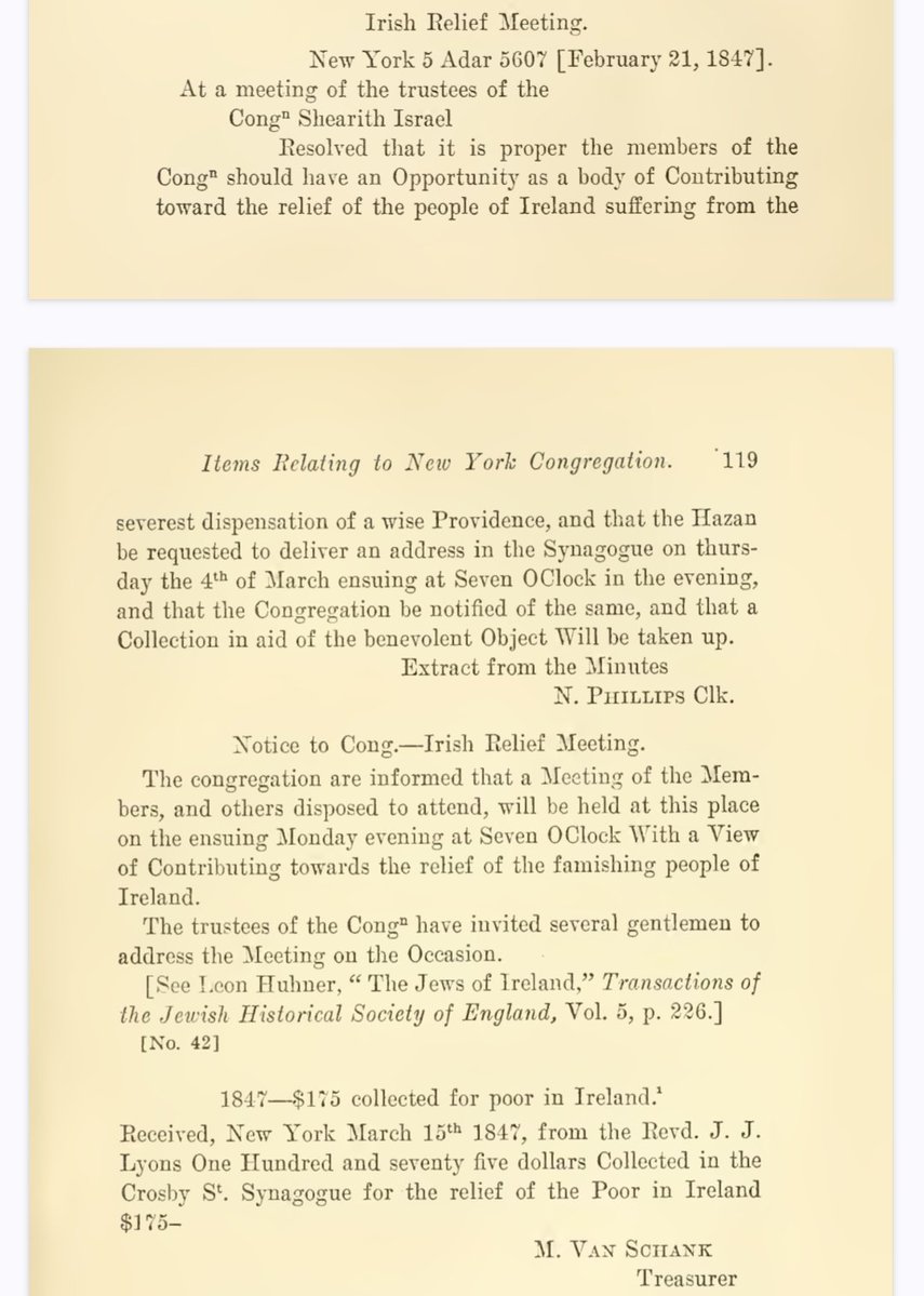 Ireland starves in a horrific famine in 1847: Jewish communities around the world mobilize donations to help feed the people of Ireland. From New York to London, from Montefiore to Rothschild, Jews help feed to the people of Ireland. 

The Jewish state is attacked in the worst